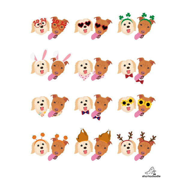 12-Month Festive Sticker Pack